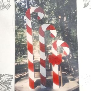 Vintage Simple Patterns for Christmas Canes & Bows 2' 4' 6' Yard Art